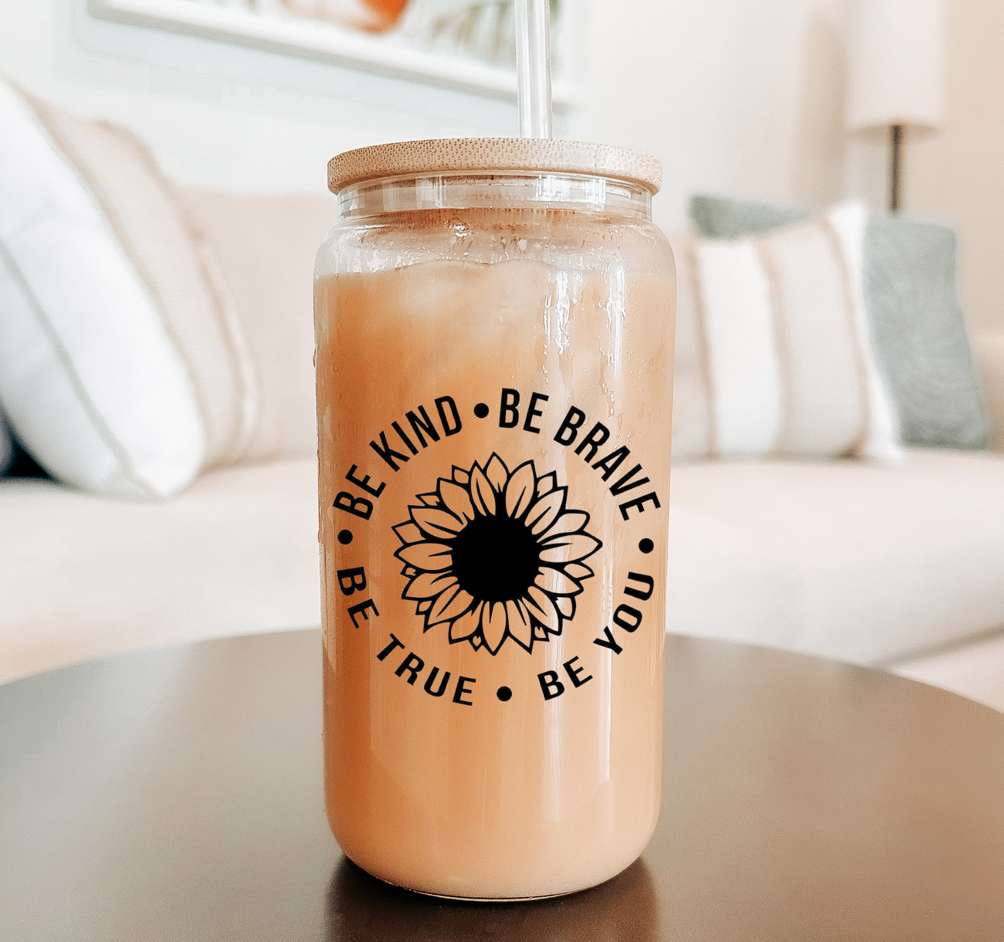 Inspirational Sunflower Glass Cup