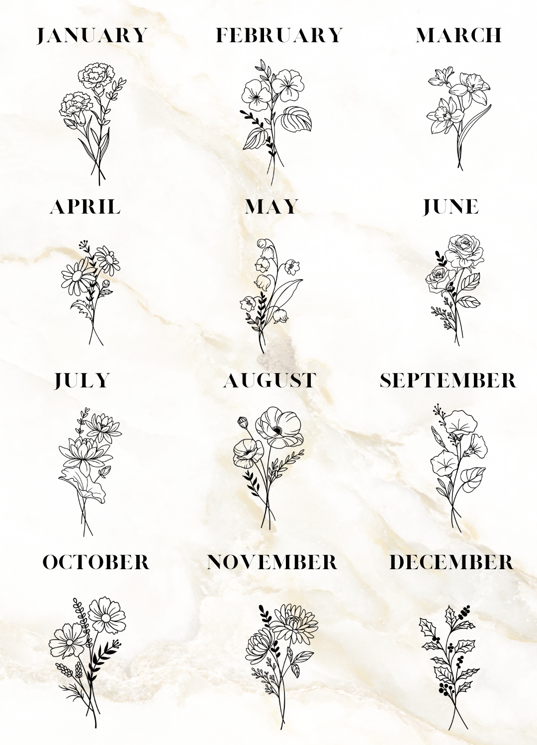 Personalized Birth Flower Glass Cup